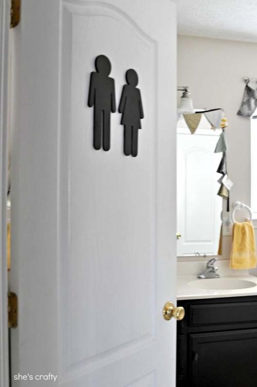 23.) Put a sign on your bathroom so guests know where it is.