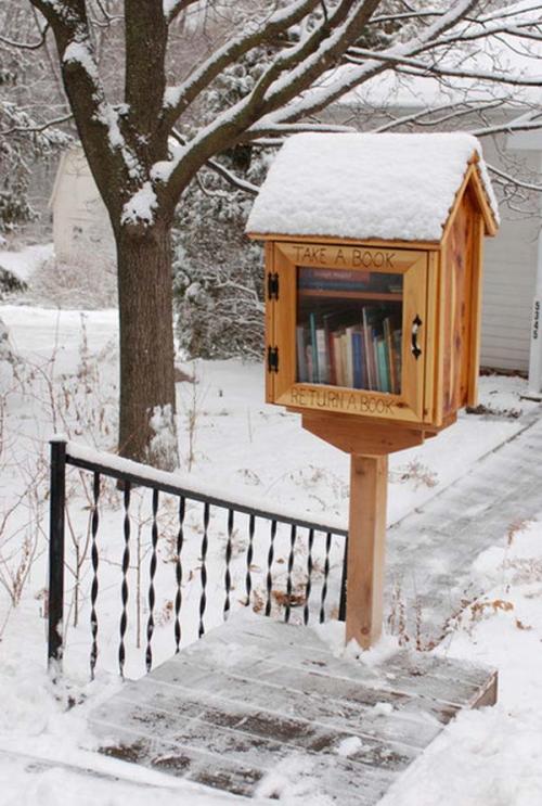3.) Build a free library for your neighbors.