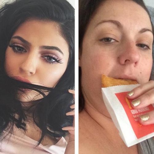 Woman Recreate Popular Celebrity Instagram Photos 15