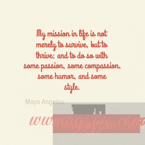 My mission in life is not merely