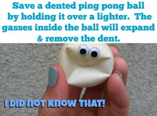 un-denting ping pong balls