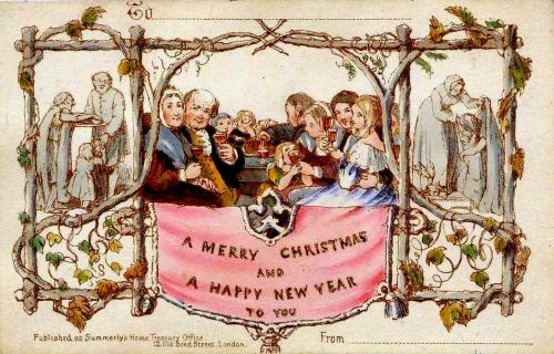 The first Christmas card - via Wiki Commons