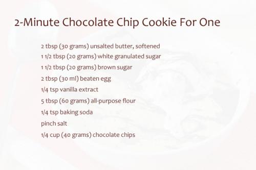 2-minute-chocolate-chip-cookie-for-one-ingredients