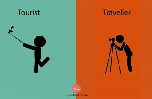 Do you think there is a difference between tourists and travelers?  Holidify, a company helping those looking into vacation destinations in India, mocked up an illustration series to explain their distinctions.