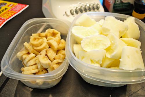 Make thick smoothies out of frozen yogurt and bananas.